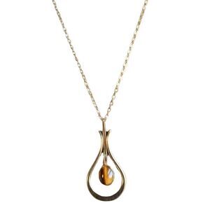 Vintage Tigers Eye Gold Necklace